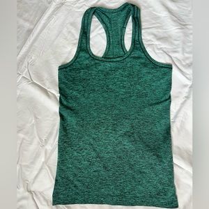 Lululemon Swiftly Tank Size 6 dark green teal heathered black